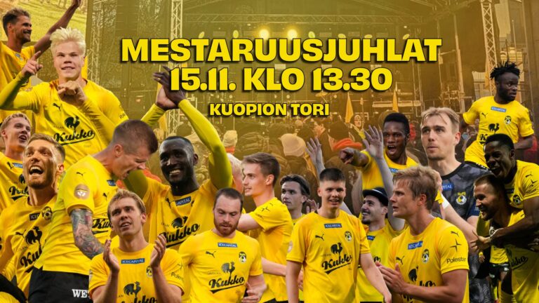 KuPS juhlii Suomen mestaruutta Kuopion torilla 15. marraskuuta